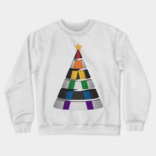 Large Spiral LGBT Ally Pride Flag Christmas Tree Vector Crewneck Sweatshirt